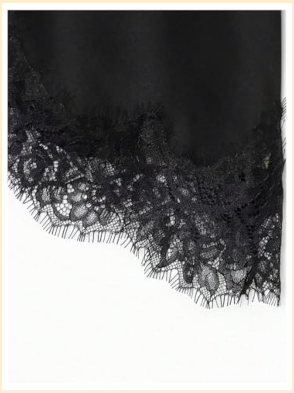 V Neck Spaghetti Strap Lace Trim Slip Midi Dress Asymmetrical Summer - Picture 5 of 5